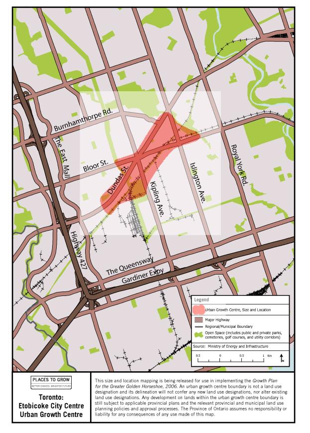 FIGURE 2 ETOBICOKE CITY CENTRE URBAN GROWTH CENTRE 5 5 SOURCE: Size and Location of Urban