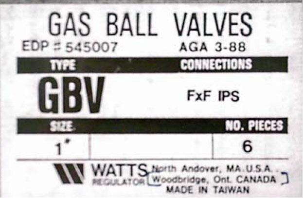 Label Example #1 WATTS does not have a facility in Woodbridge,