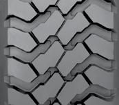 Pyramidal stone ejectors in all tread grooves to stop stone retention for long casing life. Robust shoulder rib for long tread life.