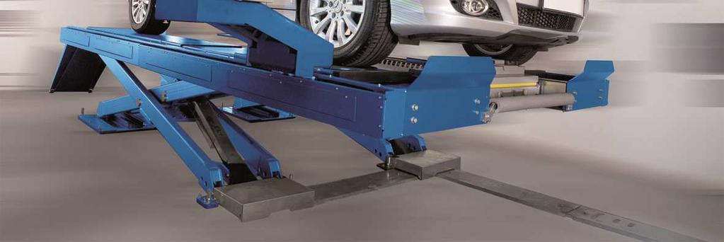 depending on the workflow Automatic adaption to the vehicle wheel base Scissors lift: Electronic levelling