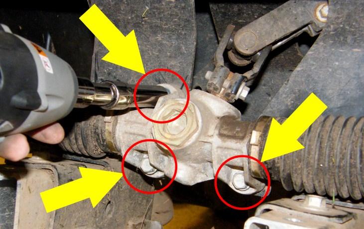 Remove the (3) bolts in the steering rack. Discard hardware. 13.