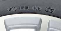 Note The tire identification number is located on the outboard sidewall of the tire. It is always just above the rim and preceded by the letters DOT, as shown in the photo below.