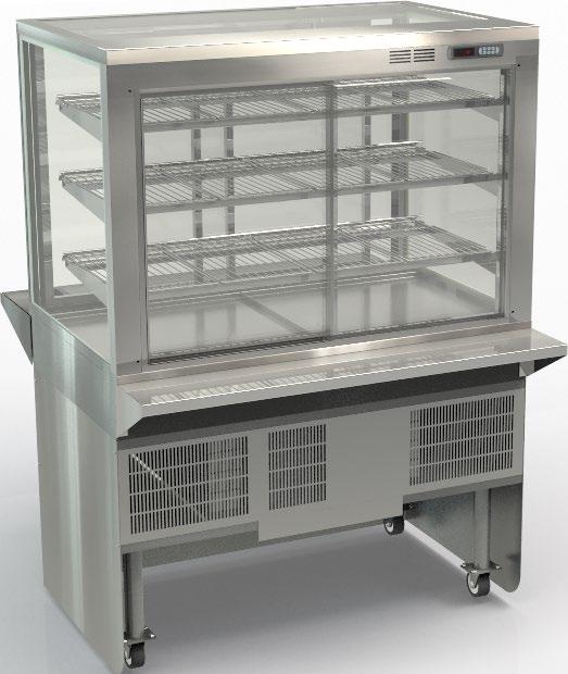 chilled units are kept well ventilated Vent required through front panel Optional bottom meltica shelf