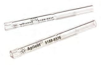 AGILENT PARTS AND SUPPLIES Inlet Liners Injection port liners have a variety of features to help vaporize the sample so that a true representation of the sample enters the column.