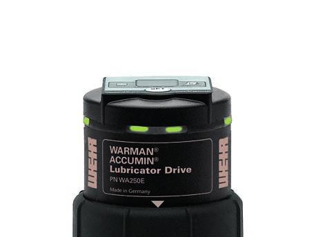 The Warman Accumin lubricator 50 includes a replaceable lubricant cartridge fitted to a reusable drive unit.