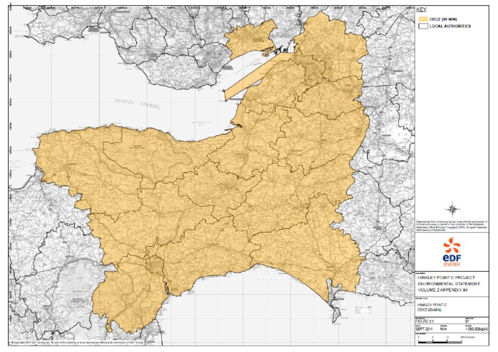 The Regional Area BRISTOL HPC BRIDGWATER TAUNTON EXETER Map showing the