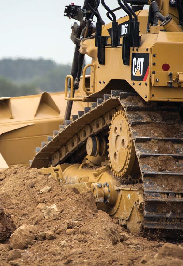 Equipped for the Job Optimize your machine Undercarriage The Caterpillar elevated sprocket design helps protect major components from harsh impacts and provides a modular design that is convenient to