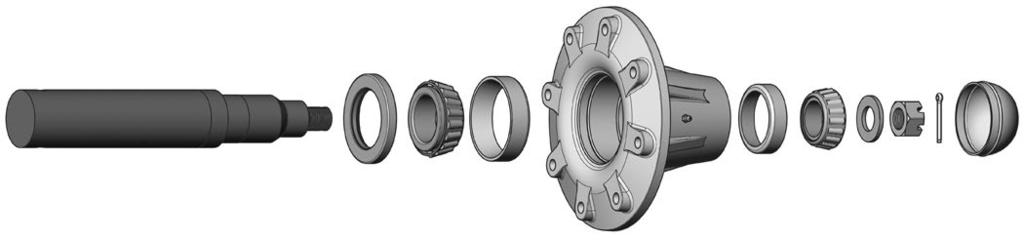 Service & Maintenance WHEEL HUB REPAIR COMMON HUB & SPINDLE COMPONENTS Hub Spindle Dust Seal Inner Cone Inner Cup Flat Washer IMPORTANT: Be sure to block up unit securely before removing tires.