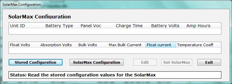 Configuration Setup The first time you use your SolarMax you will have to configure its settings; from the menu select Configure -> SolarMax Click the SolarMax