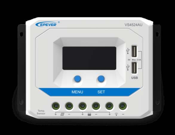 VS-AU series PWM solar charge controller 10A,20A,30A,45A,60A 12/24/36/48V auto work The VS-AU controller is a PWM charge controller with built in LCD display that adopts the most advanced digital