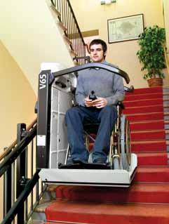 The V65 stairlift ensures comfort and safety over any kind of path Standard outfit Controls protected against unintentional use, constant pressure operated Removable key