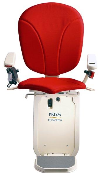 Curve The Prism Curve Stairlift is one of the most feature rich curve stairlifts. It is fully adjustable to the size and shape of the user and comes as standard with an seat.