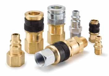 Pneumatic Quick Couplings General Purpose HF Series Couplers Accepts Industrial Interchange Nipples Push-to-connect sleeve, single shut off A Pneumatics HF Series Pneumatic Quick Couplers connect
