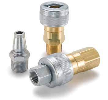Pneumatic Quick Couplings General Purpose TL Series Couplers Schrader Twist-Lock Interchange Push-to-connect sleeve, single shut off TL Series Pneumatic Couplers are interchangeable with Schraders