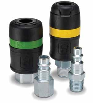 Pneumatic Quick Couplings Special Purpose Tool-Mate Series Couplers (Exhaust) RF and Industrial Interchange Styles Non-marring, push-to-connect sleeve A Pneumatics Tool-Mate Series are light weight