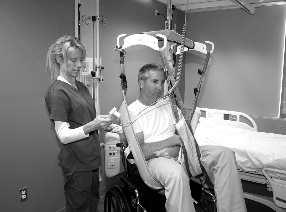 Step 4 Lifting the Patient 1) Push the UP button on hand control to initiate the upward motion of the hanger bar.