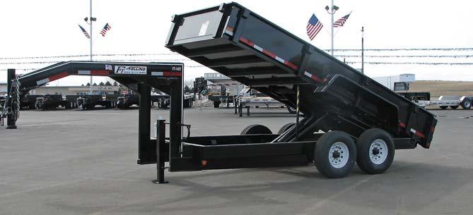 To the left: FT-12DT-HD with STD double rear swing-out doors and 10 ton scissor hoist.
