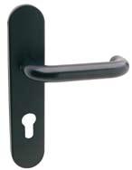 Outside trim for Lite series for mortice models For CF60 series lock 8 mm follower, black RAL 9005 Euro-profile plate black RAL 9005 Euro-profile Sena Lever handle + euro-profile black RAL 9005 Sena