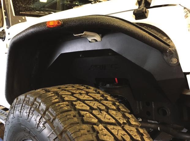 place the outer fender flare (if used) over the inner fender liner.