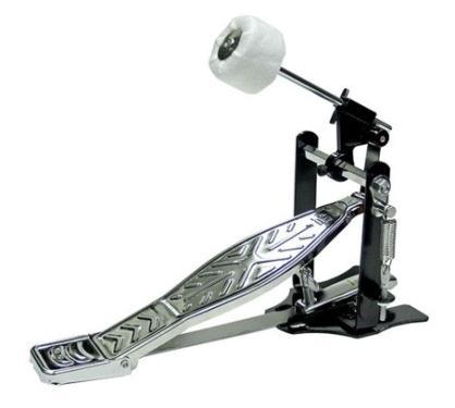 junior size drum pedal (Figure 2) with protective foam covering to be used by her hand.