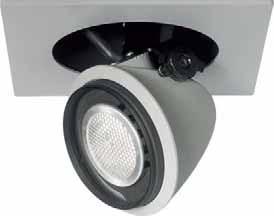 Torus BriteSpot 50 Metal Halide Recessed High output miniature adjustable downlight 35w BriteSpot ES50 (HIPAR51) metal halide lamp Square fronted Quads with single, twin, triple and quadruple lamp