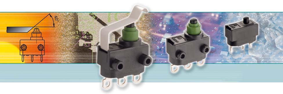 SERIES 10 - SUBSUBMINIATURE SNAP-ACTION SWITCHES IP 67 PRODUCT FEATURES Compact design with dust and water protected switching