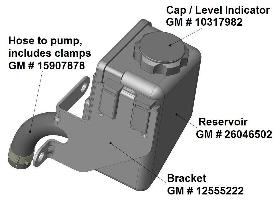 Power Steering Pump Reservoir Options: The Holley driver s side