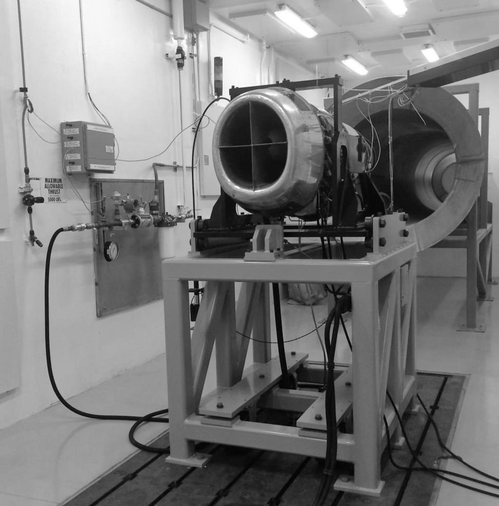 The testing was performed at an indoor turbine engine thrust test cell (see Figure 2). Sound was recorded by an Audio Control Industrial SA-3051 Spectrum Analyzer.