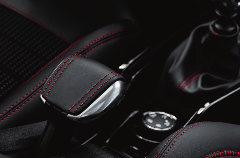 The seats are finished in premium GT Line trim and the sports theme continues with red