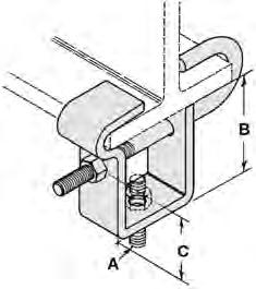 Center Load Beam Clamps Fig. 625 STEEL CENTER LOAD BEAM CLAMP Available in stainless steel. To order, specify 04 or 6 and add suffix SS to figure number. Price on request. Low carbon steel Plain Fig.