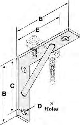 Wall Brackets Designed to suspend hanger rod for support of light loads under 750 lbs. Normally used in conjunction with Fig. 850C wall bracket clip.