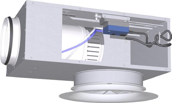 An integral linear actuator adjusts the damper blade such that the required setpoint value is achieved.