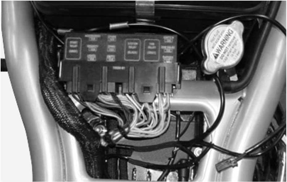 Otherwise, use cable straps (8) to fasten the wire harness to the handlebar. is00. Fasten the switch housing to the hand grip and handlebar according to the Service Manual instructions.