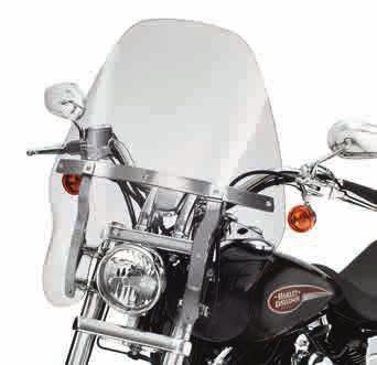 The Detachable shield can be removed and reinstalled in seconds to tailor your bike to different riding conditions. 57400120 20" Clear. Fits 12-later FLD models.