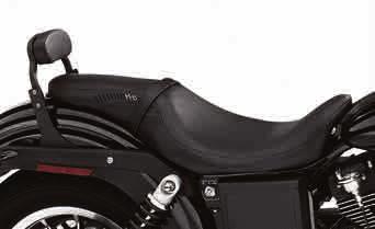 130 DYNA Seating A. LEATHER BADLANDER SEAT The traditional Badlander Seat, with a low and lean style is enhanced with supple top-grain leather and an embroidered H-D logo.