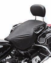 136 DYNA Seating A. RAIN COVERS* Featuring a handy storage sack, this black nylon, water-resistant, Cordura cover packs easily and shelters your seat from the storm.