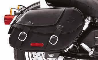 150 DYNA Saddlebags & Luggage A. LEATHER SADDLEBAGS FOR DYNA MODELS These genuine leather saddlebags deliver style and large capacity all in one.
