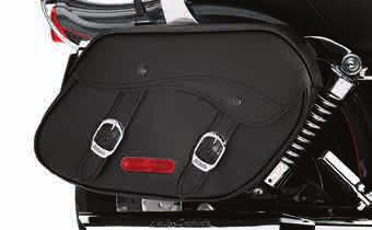 The leather saddlebags provide custom looks and tons of storage space for the road. Hidden quick-release closures add packing convenience. Luggage capacity: 2380 cubic inches total.