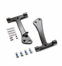 Kit includes wrinkle black finished left and right footpeg supports and mounting hardware. Footpegs and footpeg hardware sold separately.