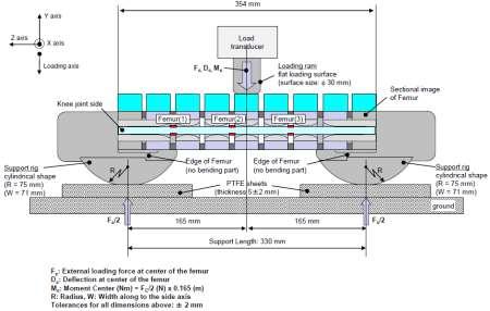 Annex 6 Figure 3 Flexible lower legform: Impactor test set-up for the