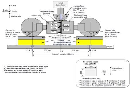 Annex 6 Figure 5 Flexible lower legform impactor: Test set-up for the knee