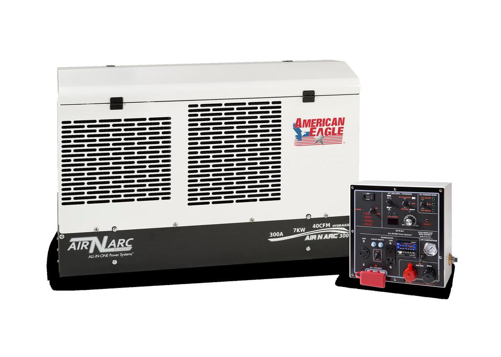 ALL-IN-ONE POWER SYSTEM welder generator air compressor battery booster SPECIFICATIONS Drive System Hydraulic Requirements Max Pressure (psi) 175 CFM Rating Compressor Type Generator Wattage Welder