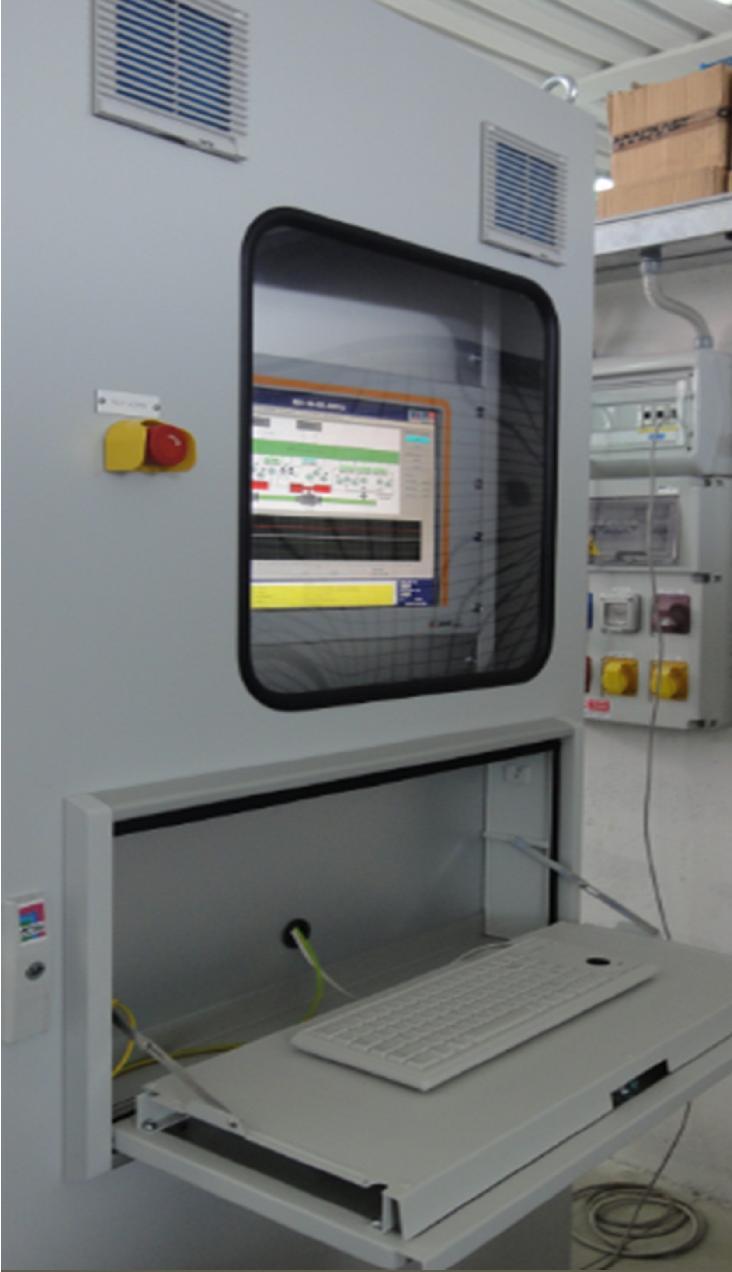 panel with a dedicated software for the visualization of process