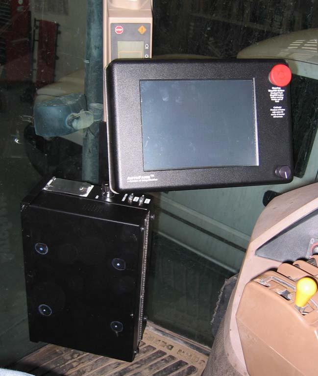 Monitor & Cab Box Installed in Tractor Cab Right side Cab post Red Kill Switch must always be depressed when driving