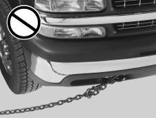 CAUTION: The recovery hooks, when used, are under a lot of force. Always pull the vehicle straight out. Never pull on the hooks at a sideways angle.