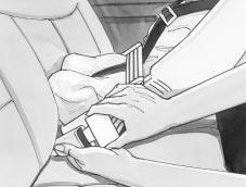 2. Put the restraint on the seat. 4. Buckle the belt. Make sure the release button is positioned so you would be able to unbuckle the safety belt quickly if you ever had to. 5.