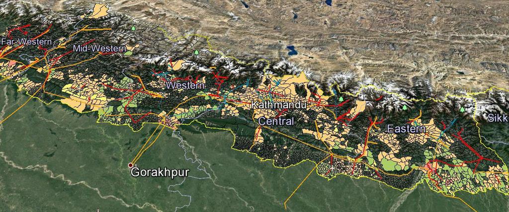 Grid Map of Nepal Areas