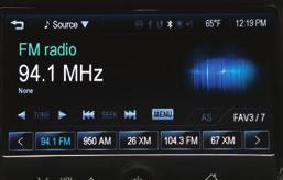 Settings menu Languages, Time and Date, Radio, Bluetooth, and Vehicle settings VOL: Volume Power Go to the Home page Storing Favorite Stations Radio stations from all bands (AM, FM or XM F ) can be