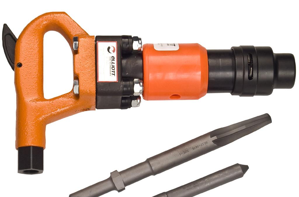 6mm) Blows per minute: 2,300 Net Weight: 17 lbs. (7 Kg.) Air Requirement: 30 CFM @ 90 PSI Hose Diameter: 1/2 (12.7mm) The 430G Pneumatic Hammer package includes: Hose Whip. Filter-Lubricator.