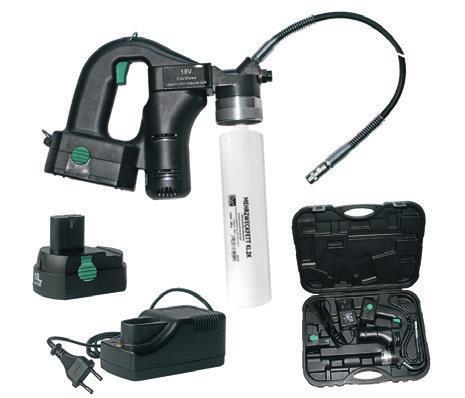 hose 1.000 mm (39 inch) with 4-jaw Profi-nozzle one or two powerful 18 V rechargeable batteries 1.